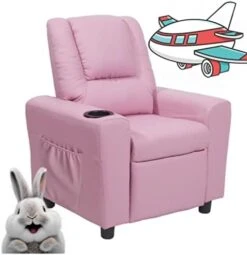 Laidbksit Kids Recliner Chair,Toddler Recliner For 0-5 Years Old,Kids Recliner Chair With Cup Holder And Side Pocket For Childs,Mini Recliner Chair Suitable For Kid's Bedroom -Pink Kids Recliner -Safavieh Furniture 41OlrPQSjtL. AC