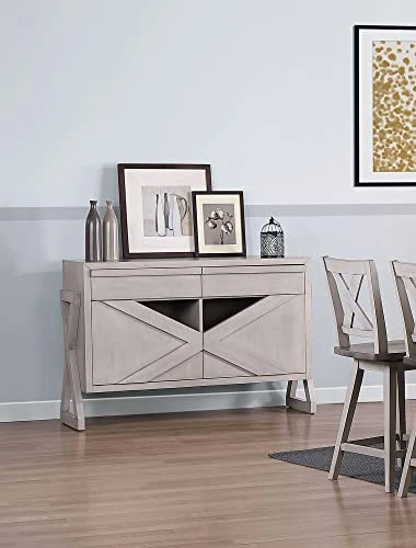 Pilaster Designs Indoor Home Decorative Furniture Figaro Buffet Server Cabinet With Storage Drawers, Wash Gray Wood 1 Pilaster Designs Indoor Home Decorative Furniture Figaro Buffet Server Cabinet With Storage Drawers, Wash Gray Wood