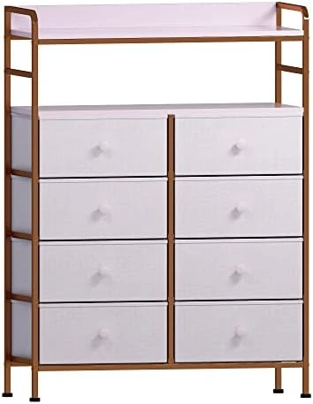 SAILUN Dresser 8 Drawers With Double Shelf, Tall Storage Organizer Unit For Bedroom/Living Room/Entryway, Wooden Front And Top, Rustic Brown 7 SAILUN Dresser 8 Drawers With Double Shelf, Tall Storage Organizer Unit For Bedroom/Living Room/Entryway, Wooden Front And Top, Rustic Brown - Image 7