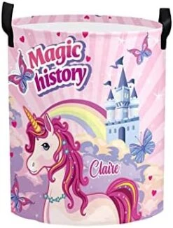 Personalized Laundry Basket Hamper,Unicorn Cloud Purple,Collapsible Storage Baskets With Handles For Kids Room,Clothes, Nursery Decor -Safavieh Furniture 41OuKbCsOnL. AC