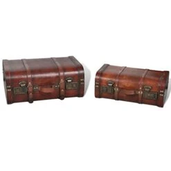 Wooden Treasure Chest Storage Trunk, 2 Pack Small + Large Decorative Chest With Lockable Latch And Leather Grip For Kids Gift Home Livingroom Bedroom Cafe Bar Hotel Decor 7 Wooden Treasure Chest Storage Trunk, 2 Pack Small + Large Decorative Chest With Lockable Latch And Leather Grip For Kids Gift Home Livingroom Bedroom Cafe Bar Hotel Decor -Safavieh Furniture 41P0C4K1EfL