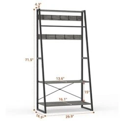 Unikito Coat Rack, 3-in-1 Hall Tree With Storage Shoe Rack, Freestanding Entryway Bench With Shelves, Industrial Entry Coat Stand With Metal Frame For Entrance, Foyer, Bedroom, Easy Assemble, Gray 13 Unikito Coat Rack, 3-in-1 Hall Tree With Storage Shoe Rack, Freestanding Entryway Bench With Shelves, Industrial Entry Coat Stand With Metal Frame For Entrance, Foyer, Bedroom, Easy Assemble, Gray -Safavieh Furniture 41PAxOLkcqL
