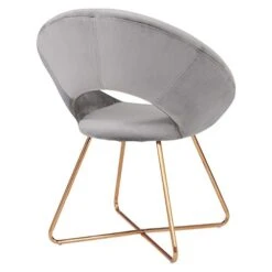 Duhome Modern Accent Velvet Chairs Dining Chairs Single Sofa Comfy Upholstered Arm Chair Living Room Furniture Mid-Century Leisure Lounge Chairs With Golden Metal Frame Legs Set Of 2 Grey -Safavieh Furniture 41PHP5RwvSL