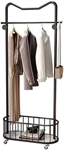 NEPHEW 3 In 1 Coat Rack Shoe With Wheels Entryway Bench With 4 Hooks Hall Tree With Metal Storage Basket For Bedroom Living Room Entryway (Color : Gold, Size : 70 * 30 * 175cm) 5 NEPHEW 3 In 1 Coat Rack Shoe With Wheels Entryway Bench With 4 Hooks Hall Tree With Metal Storage Basket For Bedroom Living Room Entryway (Color : Gold, Size : 70 * 30 * 175cm) - Image 5