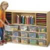 YoungTime Jonti-Craft 7032YT Sectional Cubbie-Tray Storage With Clear Bins