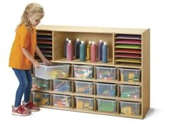 YoungTime Jonti-Craft 7032YT Sectional Cubbie-Tray Storage With Clear Bins