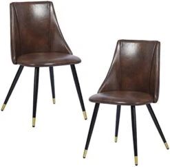 FurnitureR Mid-Century Dining Room Chairs Set Of 2, Side Chair Velvet Upholstered Seat With Metal Frame, Yellow -Safavieh Furniture 41PgyCJamtL. AC