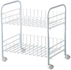 NERDOH 2/3 Tier Simple Storage Organizer Rack Bedroom Bathroom Kitchen Shelf Metal Rolling Trolley Cart Storage Holder Basket Bookshelf,Without Wheel,2 Tiers -Safavieh Furniture 41PjkoWaR1L. AC