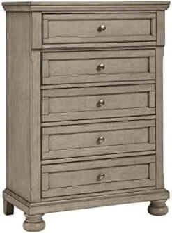 Signature Design By Ashley Lettner Traditional 5 Drawer Chest With Dovetail Construction, Light Gray -Safavieh Furniture 41PpAZAZL. AC