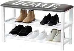 LOVE !T STORE !T 670896 Shoe Rack, 80x30x48cm, Home-Light Grey/Silver -Safavieh Furniture 41Pwv09ZfhL. AC