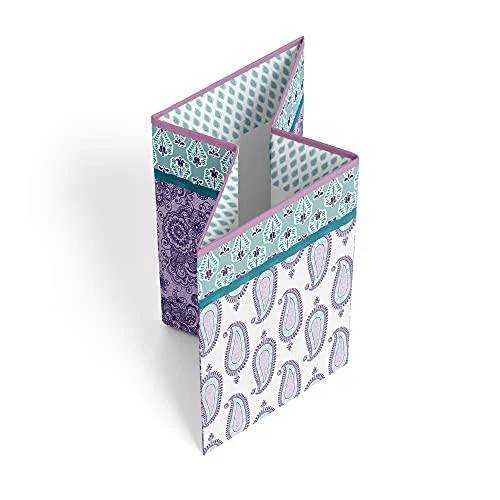 Bacati - Paisley Kids Storage (Collapsible Hamper 14 X 14 X 19 Inches, Lilac/Purple/Aqua) 1 Bacati - Paisley Kids Storage (Collapsible Hamper 14 X 14 X 19 Inches, Lilac/Purple/Aqua)