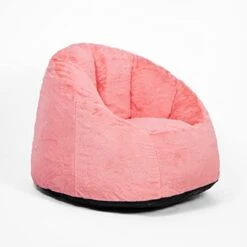 N&V Medium Bean Bag Chair, Adult Size Bean Bag Sack, Foam Filling, Includes Removable And Machine Washable Cover, 37in, Soft Faux Fur (Blue) -Safavieh Furniture 41QEh7gLixL. AC