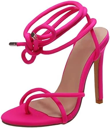MatureGirl Womens Sandals Fashion Women Summer Flock Cross Straps Comfortable Thin High Heels Shoes Peep Toe Breathable Sandals Green River Shoes Women (Hot Pink, 9) 13 MatureGirl Womens Sandals Fashion Women Summer Flock Cross Straps Comfortable Thin High Heels Shoes Peep Toe Breathable Sandals Green River Shoes Women (Hot Pink, 9) - Image 13