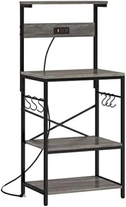 SUPERJARE Kitchen Bakers Rack With Power Outlet - Rustic Brown, 80921FC 14 SUPERJARE Kitchen Bakers Rack With Power Outlet - Rustic Brown, 80921FC -Safavieh Furniture 41QOXRzTybL. AC