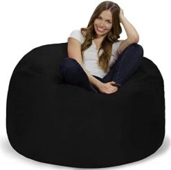 Chill Sack Bean Bag Chair: Giant 4' Memory Foam Furniture Bean Bag - Big Sofa With Soft Micro Fiber Cover - Charcoal -Safavieh Furniture 41QU97dncQL. AC