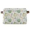 White Pumpkins Autumn Leaves Toy Basket Canvas Collapsible Box Chest Organizer For Edroom Closet Kid's Toys Laundry 2 Pieces