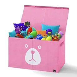 Toy Box For Girls - Toy Bin Storage Organizer, Pink Toy Chest, Baby Girl Toy Box With Flip Lid & Handles | Girls Toy Boxes And Storage, Toy Box For Girls Large, Kids Toy Chests & Storage, Pink Toy Box