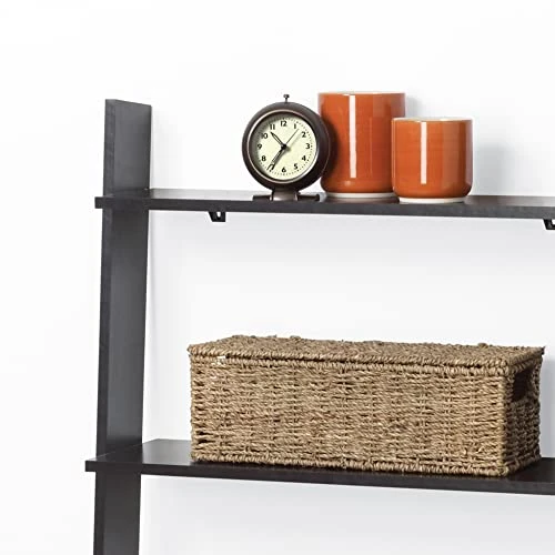 Zenna Home Leaning Wood Ladder-Style Bathroom Spacesaver Storage Shelves, Espresso 2 Zenna Home Leaning Wood Ladder-Style Bathroom Spacesaver Storage Shelves, Espresso - Image 2