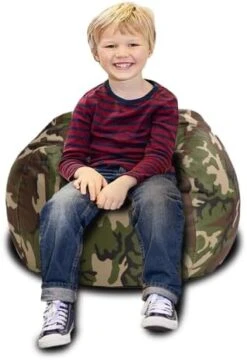 CALA Stuffed Animal Storage Bean Bag Chair-Cover Only- Extra Large 38" Kids Soft Toy Storage - 100% Cotton Canvas Bean Bag Chair(Camouflage) -Safavieh Furniture 41QrY3aIblL. AC