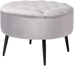 BIRDROCK HOME Tufted Round Grey Ottoman – Velvet Foot Stool – Mid Century Modern Steel Legs - Soft Compact Padded Stool - Living Room Or Bedroom – Vanity Chair - Decorative Furniture 14 BIRDROCK HOME Tufted Round Grey Ottoman – Velvet Foot Stool – Mid Century Modern Steel Legs - Soft Compact Padded Stool - Living Room Or Bedroom – Vanity Chair - Decorative Furniture -Safavieh Furniture 41Qwi0HmIoL. AC