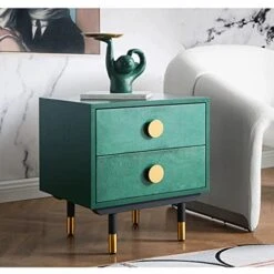Bedroom Nightstands Bedside Table Drawer Storage Cabinet Modern Living Room Bedroom Bedside Table Storage Cabinet Wooden Cabinet Small Coffee Table Beside Table For Living Room ( Color : Green ) -Safavieh Furniture 41QzBLxe55L