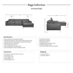 Lexicon Riggi Sectional Sofa Chaise, Gray -Safavieh Furniture 41R9h50iZrL