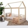 Twin Full Or Queen House Bed With Railings Handmade In The USA
