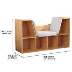 VHPVHP Bookcase With Reading Nook, 6 Shelves For Kids, Boys, Girls, Nursery, Playroom (Brown) 11 VHPVHP Bookcase With Reading Nook, 6 Shelves For Kids, Boys, Girls, Nursery, Playroom (Brown) -Safavieh Furniture 41RE2nHceOL