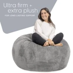 Milliard Big Ultra Supportive Stuffed Bean Bag Chair Couch For Adults And Kids Filled With Shredded Foam (Grey) 10 Milliard Big Ultra Supportive Stuffed Bean Bag Chair Couch For Adults And Kids Filled With Shredded Foam (Grey) -Safavieh Furniture 41REQdIP2sL