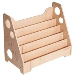 Woodandhearts Montessori Floor Bookshelf - Toddler Bookcase - Kids Wooden Storage - Nursery Frontfacing Bookshelf - Montessori Kids Furniture (Kristi)