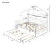 Melpomene Full House Bed With Trundle And Shelf,for Toddlers, Teens, Girls, Boys, Kids House Bed Frame Can Be Decorated (White)