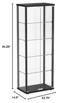COASTER 5-Shelf Glass Curio Cabinet Black And Clear
