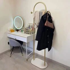 BIUYBGM Clothes Rack, Coat Rack Freestanding, Modern Coat Hanger Stand With White Glossy Slate Heavy Base Coat Stand, Clothing Rack For Jacket Hanger Stand(Gold) -Safavieh Furniture 41RW9JfU4BL