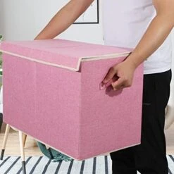 Popoly Large Toy Box Chest Storage With Flip-Top Lid, Collapsible Kids Storage Boxes Container Bins For Childrens Toys, Playroom Organizers, 25"x13" X16" (Linen Pink) 17 Popoly Large Toy Box Chest Storage With Flip-Top Lid, Collapsible Kids Storage Boxes Container Bins For Childrens Toys, Playroom Organizers, 25"x13" X16" (Linen Pink) -Safavieh Furniture 41RWuORr6aL