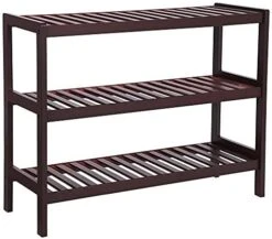 SONGMICS Bamboo Shoe Rack Bench, 3-Tier Shoe Organizer，Utility Storage Shelf Rack, Storage Shelf, 3-Shelf Shelving Unit,for Entryway Hallway Bathroom Living Room And Corridor Brown -Safavieh Furniture 41RXUzBxu0S. AC