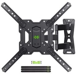 USX MOUNT Full Motion TV Mount, Swivel Articulating Tilt TV Wall Mount For 26-55" LED, OLED, 4K TVs, TV Bracket Wall Mount With VESA 400x400mm Up To 60lbs, Perfect Center Design -XMM006-1