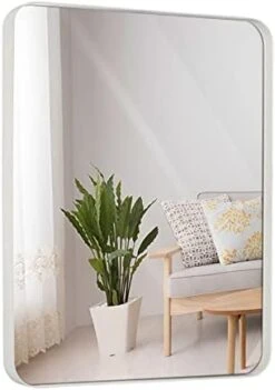 Hamilton Hills 18x48 Inch Metal Black Frame Mirror For Bathroom | Brushed Rectangular Tall Rounded Corner Vanity | 2" Deep Set Design Wall Mirrors Decorative | Hangs Horizontal And Vertical 25 Hamilton Hills 18x48 Inch Metal Black Frame Mirror For Bathroom | Brushed Rectangular Tall Rounded Corner Vanity | 2" Deep Set Design Wall Mirrors Decorative | Hangs Horizontal And Vertical -Safavieh Furniture 41Rg6Zai2JL. AC