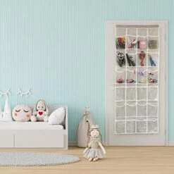 24 Pockets - SimpleHouseware Crystal Clear Over The Door Hanging Shoe Organizer, Gray (64'' X 19'') -Safavieh Furniture 41RoM0a9hAL