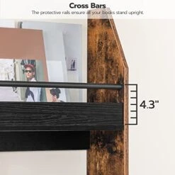 HOOBRO Kids Bookshelf, 4 Tiers Children’s Bookcase Rack, Toy Storage Bookshelf, 23.6"L X 5.9"W X 46.5"H, Save Space, Sturdy Bookshelf For Kids, For Nursery, Bedroom, Rustic Brown And Black BF128SJ01 -Safavieh Furniture 41RujRJxi0L