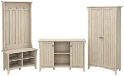 Bush Furniture Salinas Entryway Storage Set With Hall Tree, Shoe Bench And Accent Cabinets In Cape Cod Gray -Safavieh Furniture 41RyPlnIZL. AC