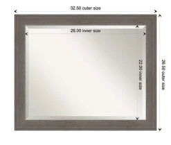 Amanti Art Vanity Framed Bathroom Mirror, Glass Size 22 X 28, Alta Brown Grey -Safavieh Furniture 41S4Rm0FdRL