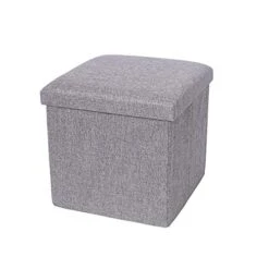 DOUBAO Foldable Storage Stool Storage Baskets Fabric Storage Box Use As A Stool Bedroom Living Room Footrest Laundry Basket 30 * 30 * 30 (Color : Black)