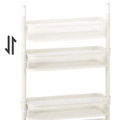 SONGMICS Slim Storage Cart, 4-Tier Slide-Out Trolley For Small Spaces, Bathroom And Kitchen, With Wire Baskets, Space Saving, Easy Assembly, White UBSC065W01, 15.9 X 5.3 X 35.7 Inches 8 SONGMICS Slim Storage Cart, 4-Tier Slide-Out Trolley For Small Spaces, Bathroom And Kitchen, With Wire Baskets, Space Saving, Easy Assembly, White UBSC065W01, 15.9 X 5.3 X 35.7 Inches -Safavieh Furniture 41SPItEgu4L