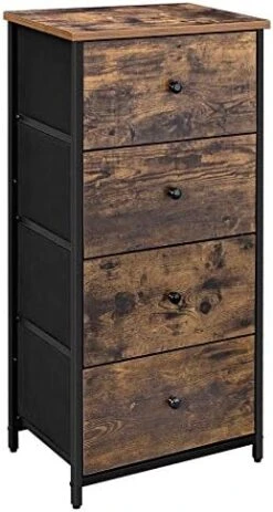 SONGMICS Dresser For Bedroom, Chest Of Drawers, 6 Drawer Dresser, Closet Fabric Dresser With Metal Frame, Wooden Top And Front, Brown And Black ULGS23H -Safavieh Furniture 41SXJc218AL. AC