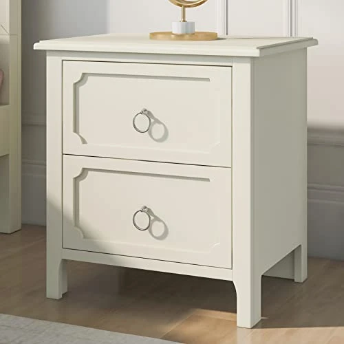 3 Pieces Platform Bed Set, Solid Wood Bedroom Sets With King Size Platform Bed, 6 Drawers Dresser And Nightstand (Milky White) 3 3 Pieces Platform Bed Set, Solid Wood Bedroom Sets With King Size Platform Bed, 6 Drawers Dresser And Nightstand (Milky White) - Image 3