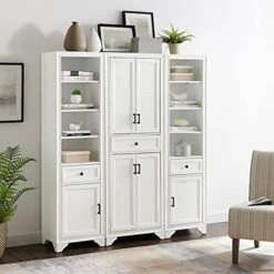 Crosley Furniture KF33006WH Tara 3-Piece Pantry Set With Pantry And 2 Linen Cabinets, Distressed White 12 Crosley Furniture KF33006WH Tara 3-Piece Pantry Set With Pantry And 2 Linen Cabinets, Distressed White -Safavieh Furniture 41SdluS64TL