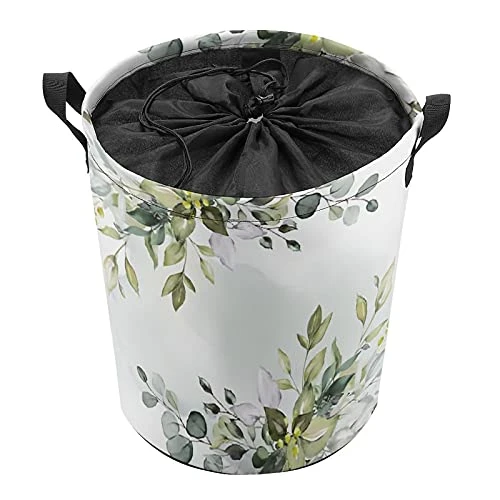 Elegant Eucalyptus Greenery Laundry Baskets, Collapsible Hamper Storage With Handle, Oxford Cloth Laundry Hamper,For Toy Organizer Bins,Gift Baskets, Bedroom, Clothes, Nursery,Kids,Boys 1 Elegant Eucalyptus Greenery Laundry Baskets, Collapsible Hamper Storage With Handle, Oxford Cloth Laundry Hamper,For Toy Organizer Bins,Gift Baskets, Bedroom, Clothes, Nursery,Kids,Boys