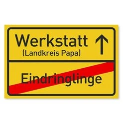 MatureGirl Workshop Sign A Gift For Dad On Ideas For Dad For Christmas Or Birthday - 30 X 20 Cm Plastic Place Sign Plastic Gift Home Dad Capitals Stickers (As Show, One Size)