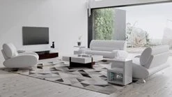 Zuri Modern Aspen White Microfiber Leather Sofa Set With Loveseat And Chair -Safavieh Furniture 41Ss 7Iz cL. AC