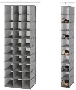 Whitmor, Crosshatch Gray, Hanging Shoe Shelves Closet Organizer, 30 Section -Safavieh Furniture 41T0PSR8KEL. AC